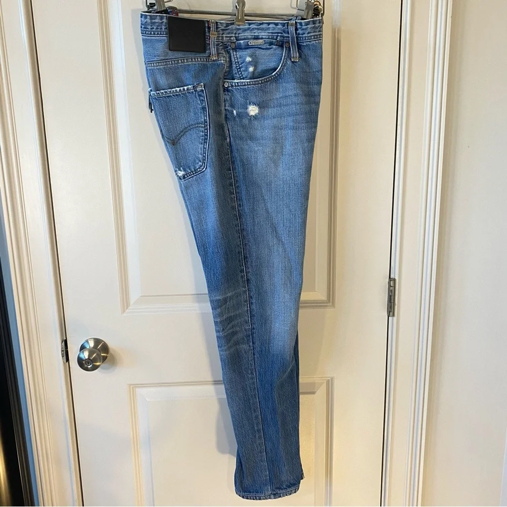 Redloop by Levi's Men's 5 Pocket Blue Jeans 36x34 Denim 100% Cotton Distressed